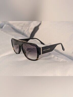 ​NWT Marc Jacobs MARC 756/S Oversized Aviator Sunglasses Black Tortoise UNISEX